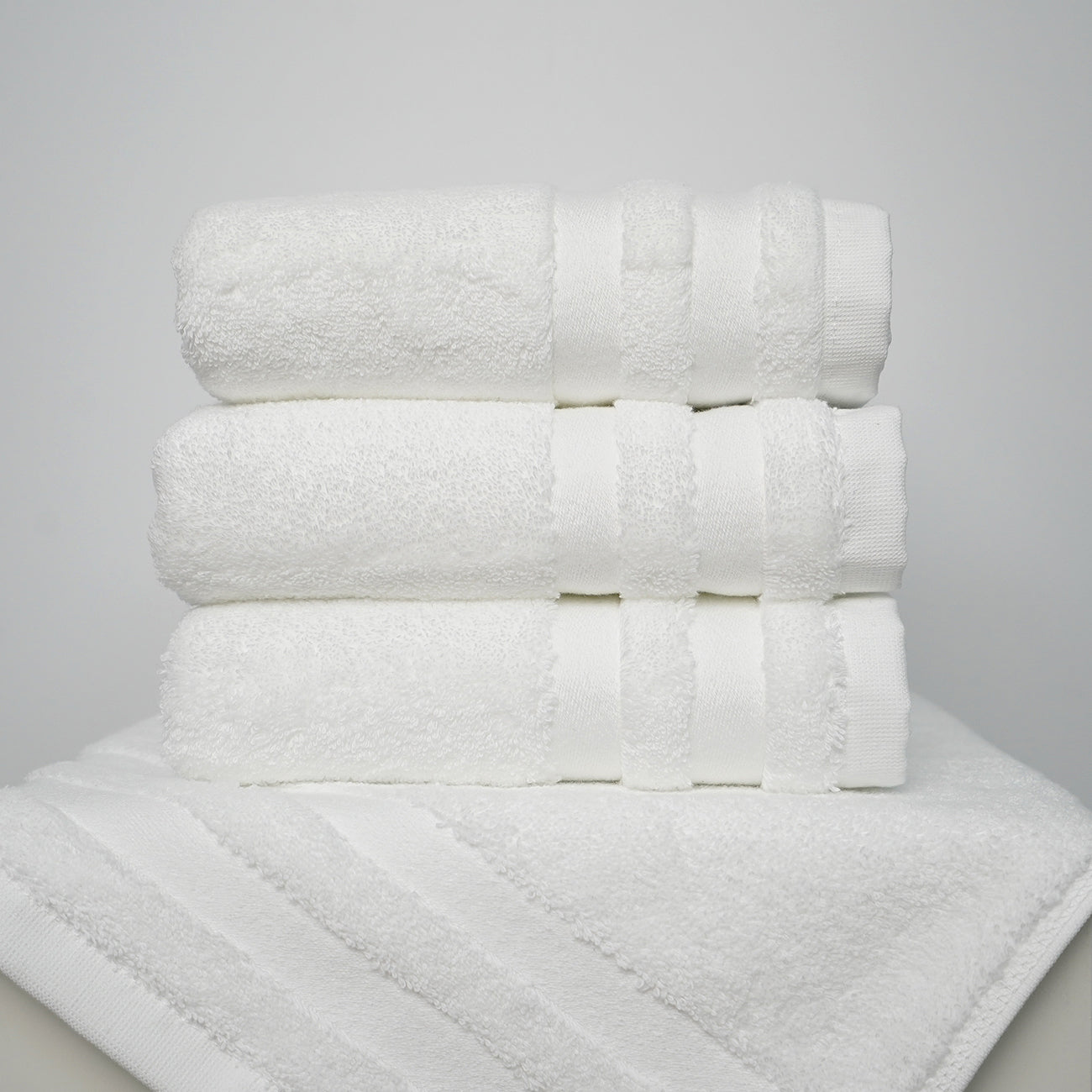 Handtücher – Einzel & 2er Set (Weiß, Grau, Blau)