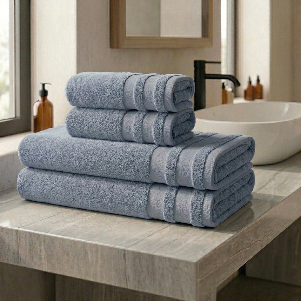Bade- & Handtuch-Set aus Baumwolle