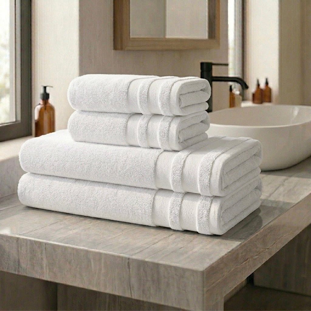 Bade- & Handtuch-Set aus Baumwolle