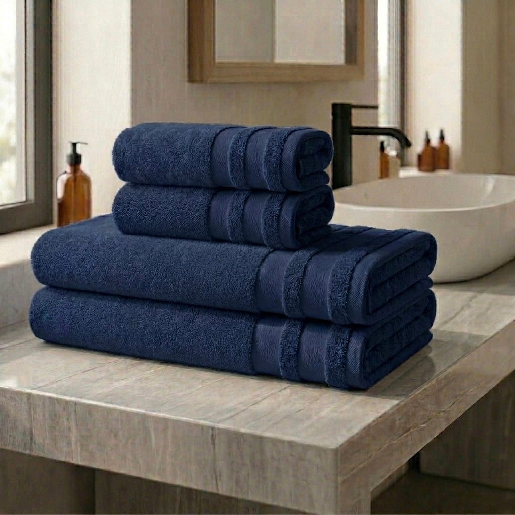 Bade- & Handtuch-Set aus Baumwolle